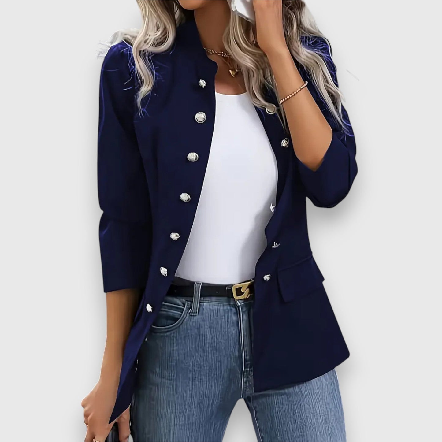 Riley – Solid Button Blazer