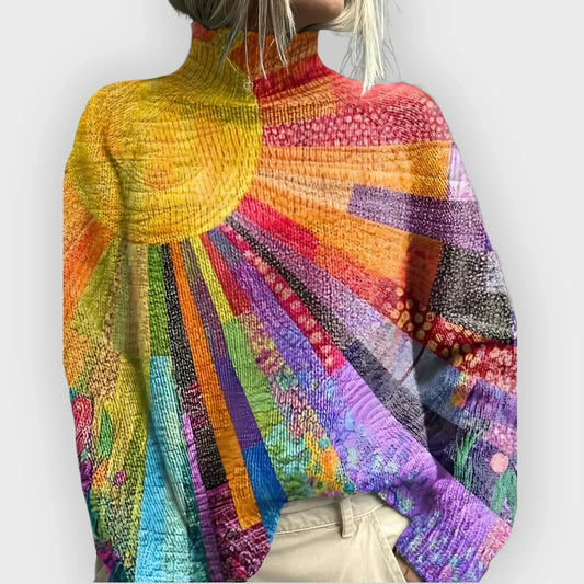 Ruby - Colorful High Neck Sweater 
