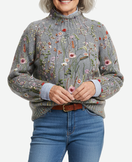 Ivy - Classic Vintage Floral Sweater