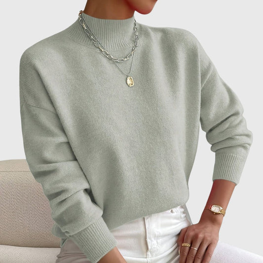 Hazel - Soft Basic High Neck Sweater 